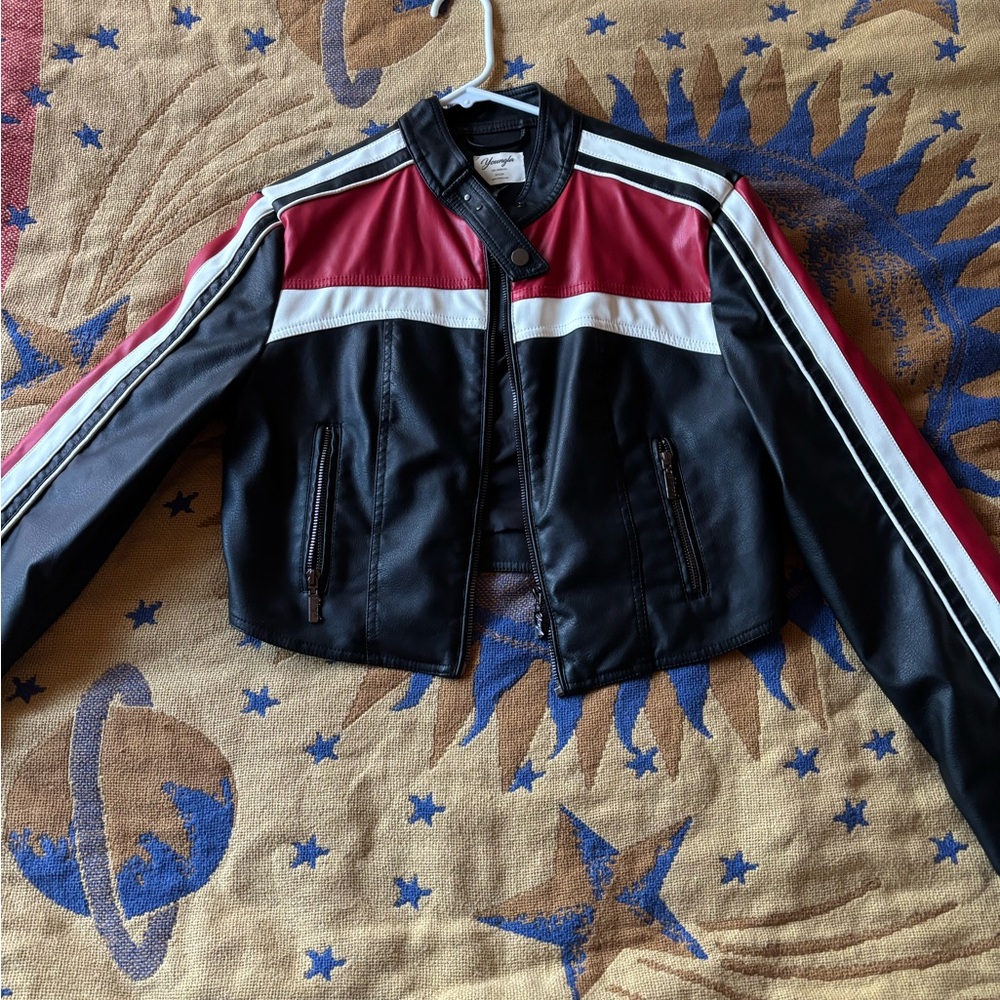 YoungLA Black and Red Leather Jacket